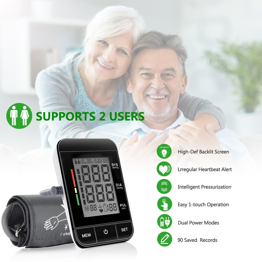 Blood pressure monitor and cuff for home checking